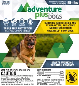 Adventure Plus For Dogs 4 pack 55 lb +