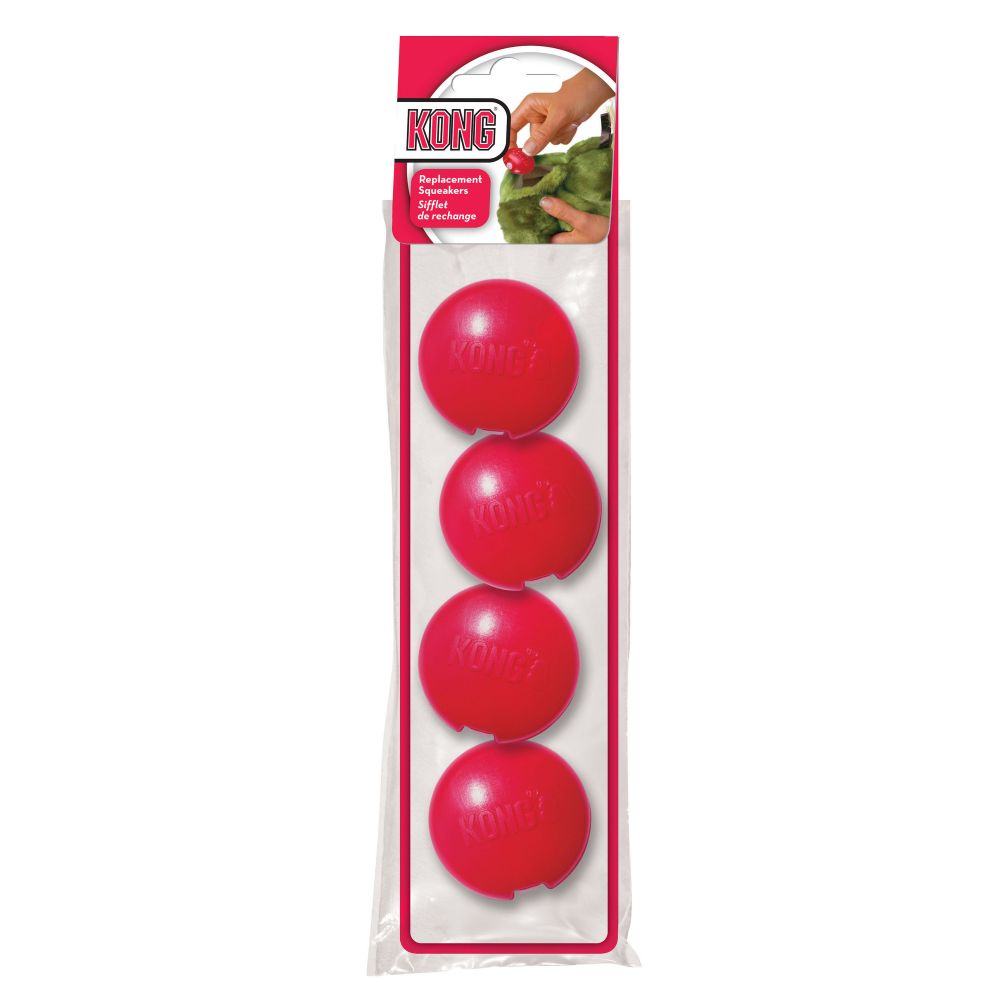 KONG REPLACEMENT SQUEAKER LARGE 4 CT