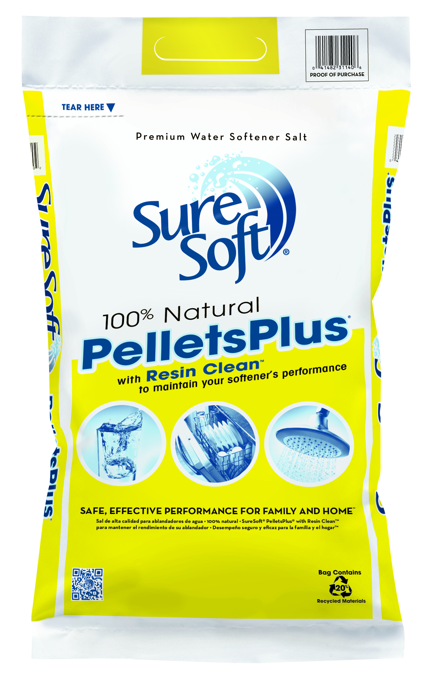 Sure Soft Water Softener PelletsPlus with Resin Clean 40 lb.