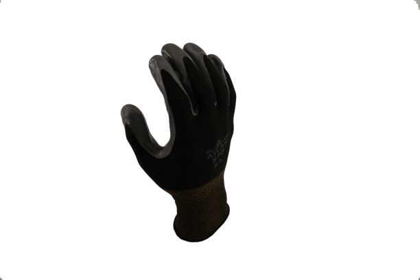 Atlas Palm Dipped Black Glove