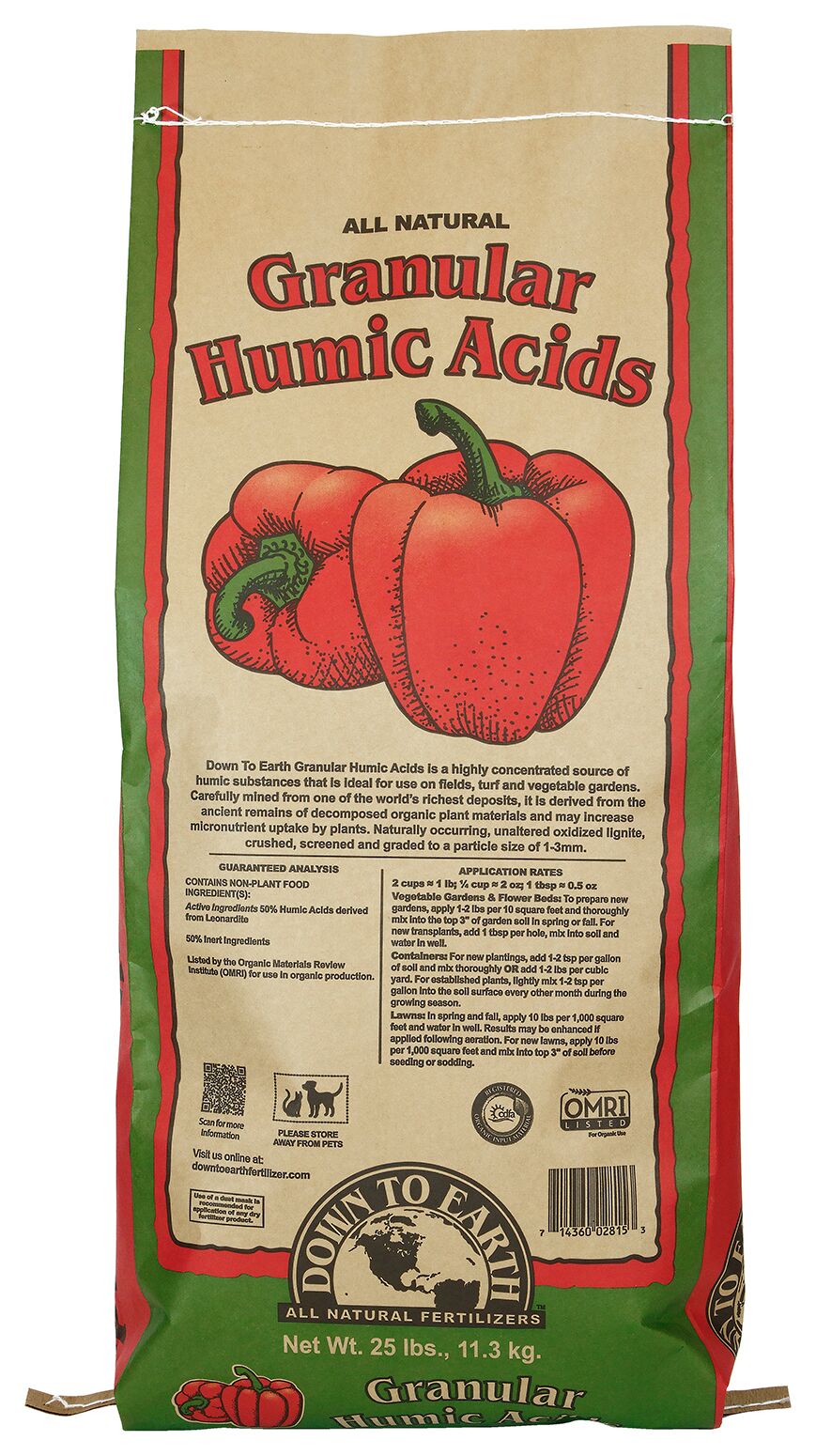 Down to Earth Granular Humic Acids 25 lb.
