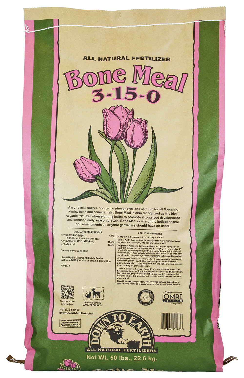 Down To Earth Bone Meal Steamed 50 lb.
