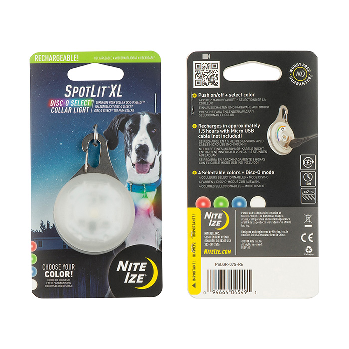 Spotlit Rechargeable Collar Light Disc, XL