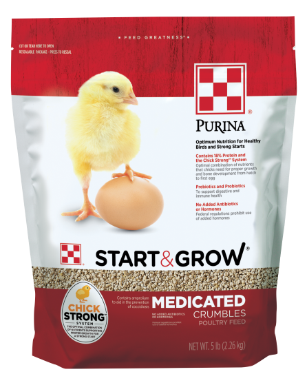 Purina Start & Grow Medicated Poultry Feed 5 lb.