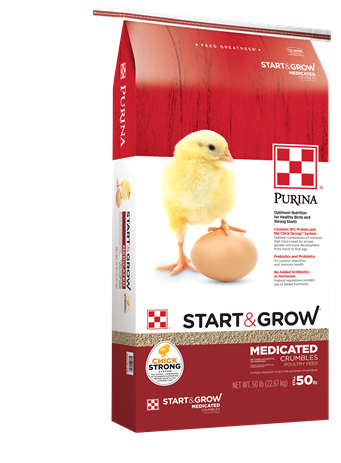 Purina Start & Grow Medicated Poultry Feed, 50 lb.