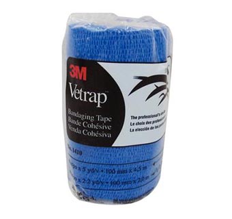 Vetrap0 Bandaging Tape, 4", Blue