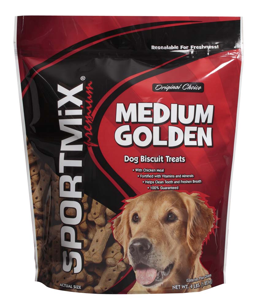 SPORTMIX MEDIUM GOLDEN DOG BISCUIT TREATS, 4 LB.