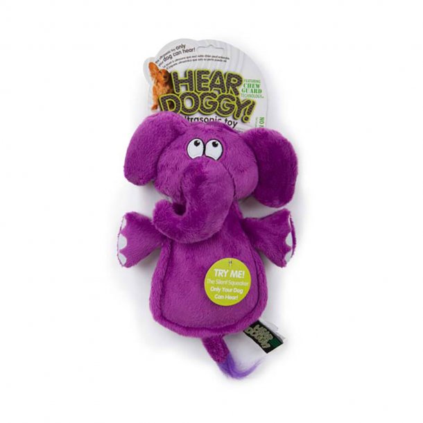 Hear Doggy Flattie Elephant Silent Squeaker Dog Toy