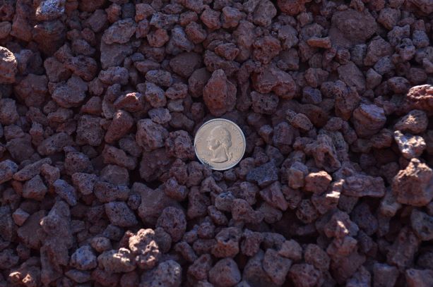 Small Red Cinder Rock, 1/2-3/4"