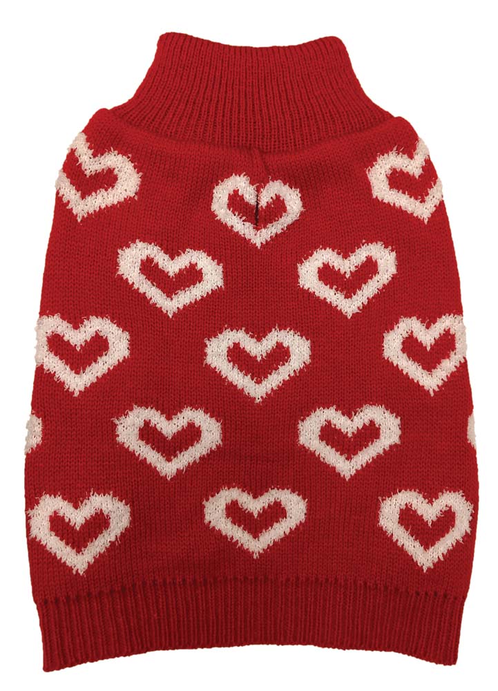 Fashion Pet Allover Hearts Red Sweater