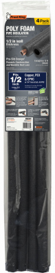 Poly Foam Insulation, 1/2", 3', 4 pk.