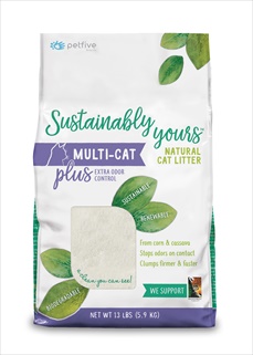 Sustainably Yours Natural Multi-Cat Plus Extra Odor Control Litter, 13 lb.