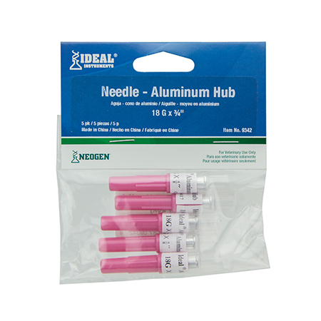 Ideal Aluminum Hub Needle, 18G x 5/8", 5 Pack