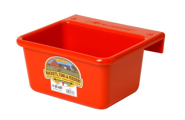 Plastic Mini Feeder, Red, 6 qt.