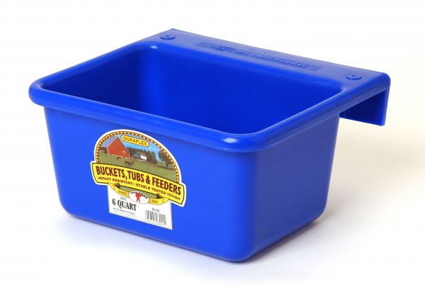 Plastic Mini Feeder, Blue, 6 qt.