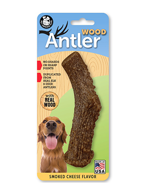 Pet Qwerks Wood Antlers with Smoked Cheese