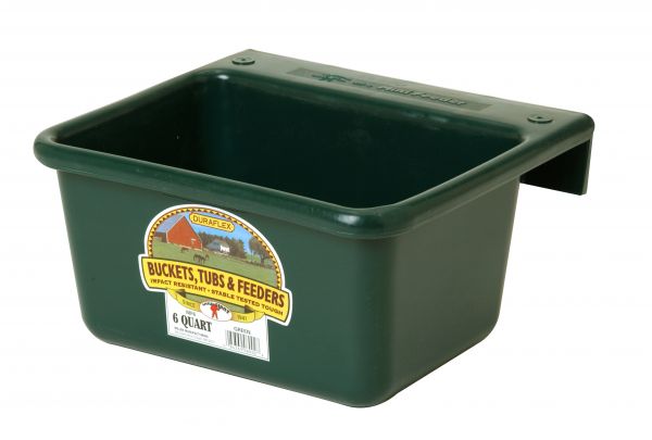 Plastic Mini Feeder, Dark Green, 6 qt.