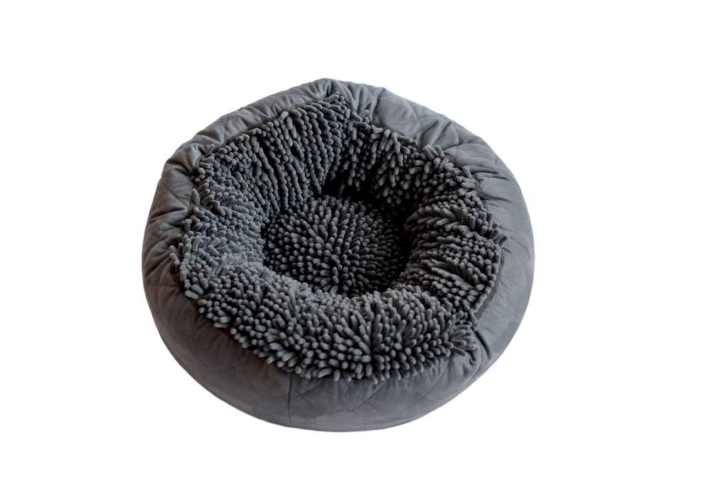 Dirty Dog Donut Bed, Grey, 18"