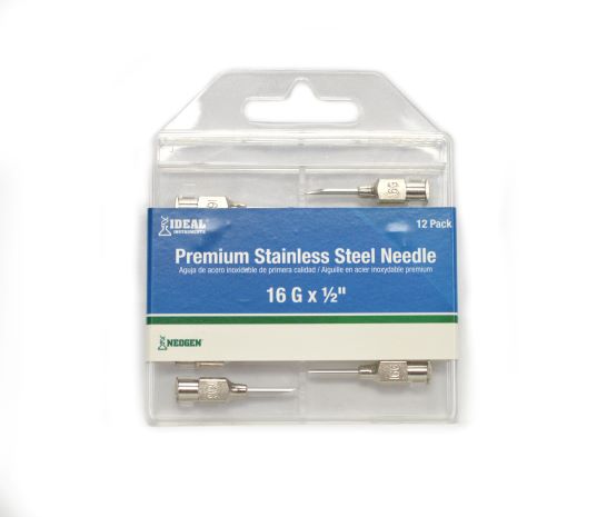 Stainless Steel Needle 16g x 1/2 in. 12 Pack