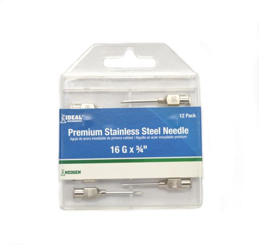 Stainless Steel Needle 16g x 3/4 in. 12 Pack