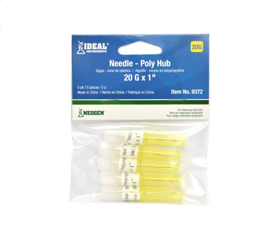 Poly Hub Needle 20ga.x1in. 5 pack