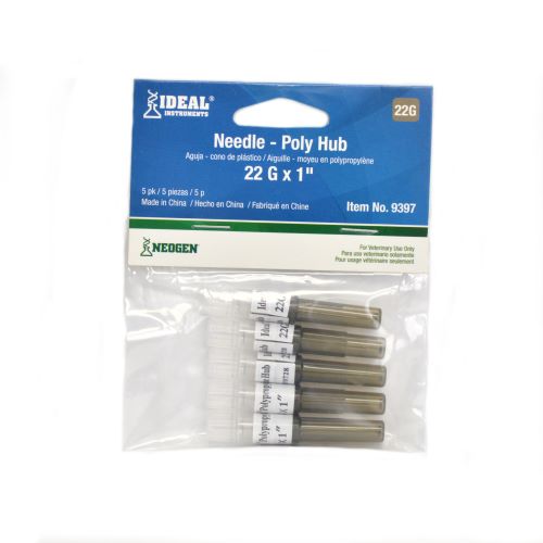 Poly Hub Needle 22ga.x1in. 5 pack