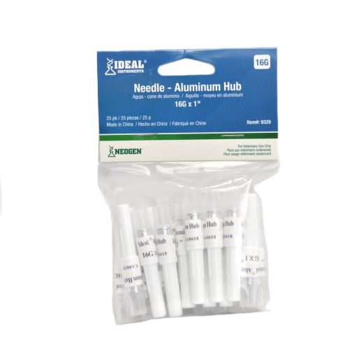 Aluminum Hub Needle 16ga.x1in. 25 Pack
