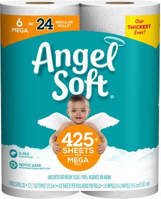 Angel Soft Toilet Paper, 6 Mega