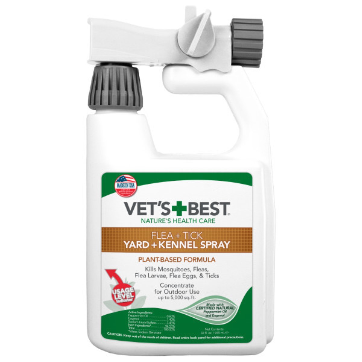VET'S BEST FLEA AND TICK YARD/KENNEL SPRAY, 32 OZ.
