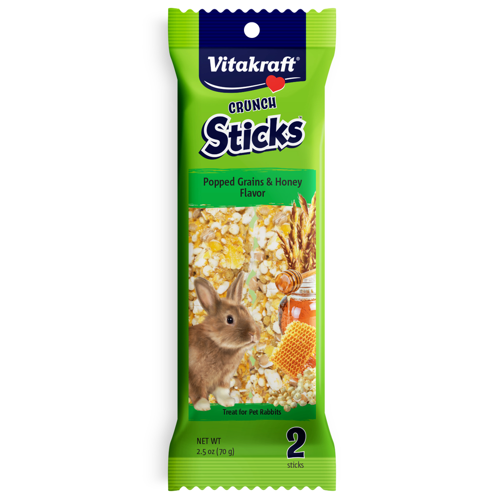 Vitakraft Rabbit Sticks Popped Grain & Honey, 2 pk.
