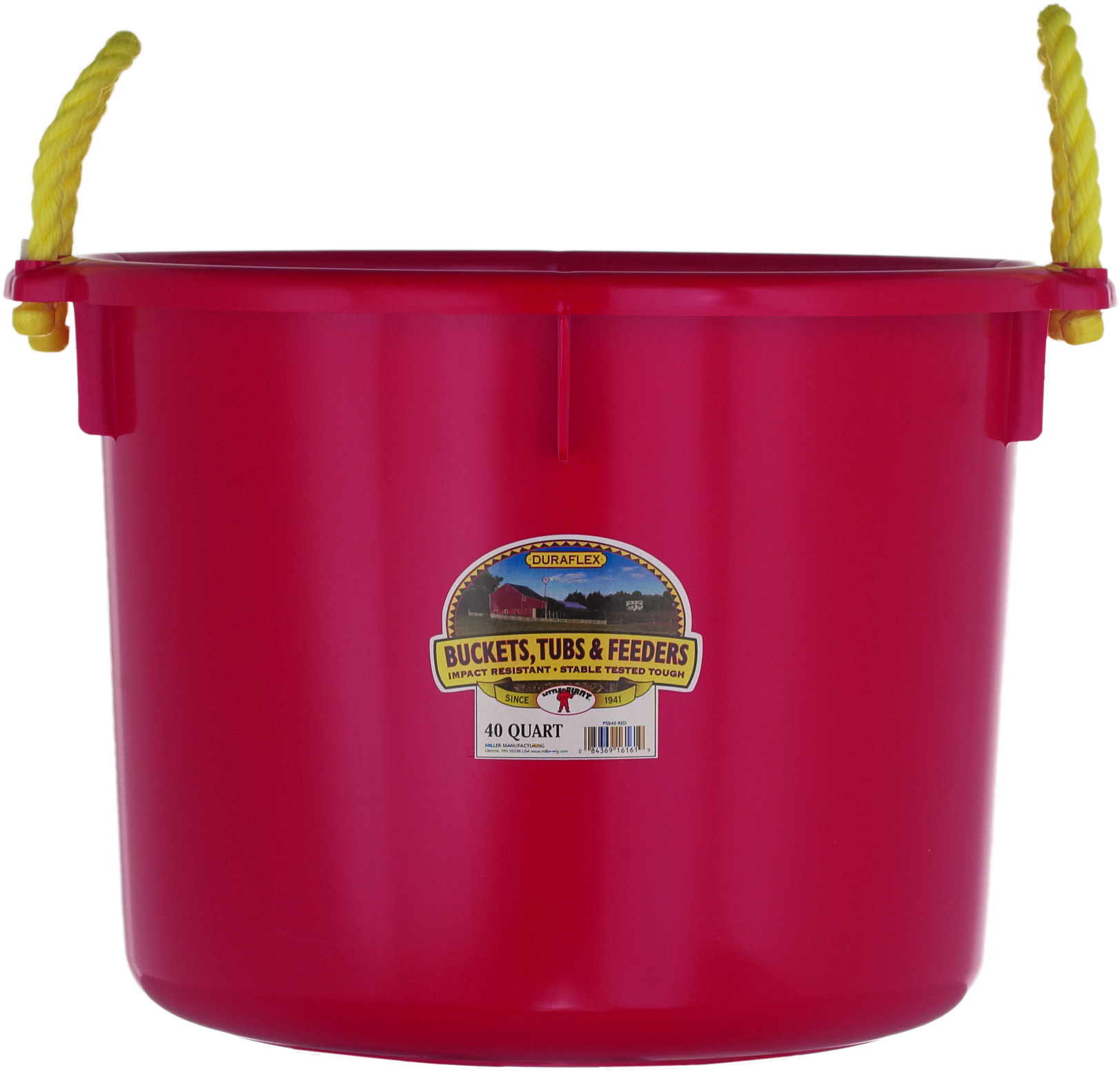 Miller Muck Bucket 40 Quart Red