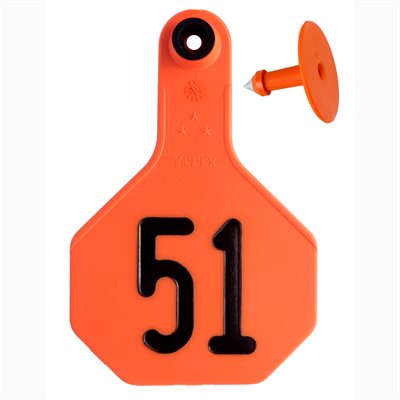 Y-Tex 3* Orange Number Tags, 51-75