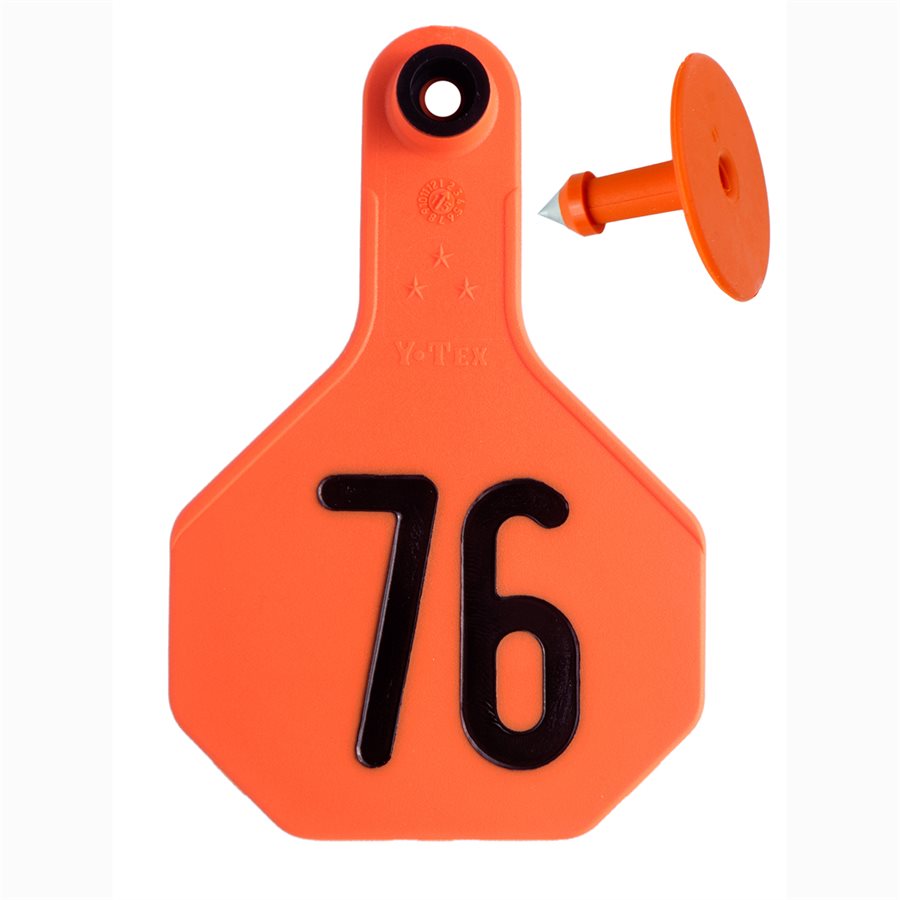 Y-Tex 3* Orange Number Tags, 76-100