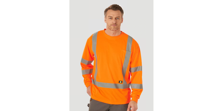 Wrangler Riggs Workwear High Visibilty Long Sleeve T-Shirt - Safety