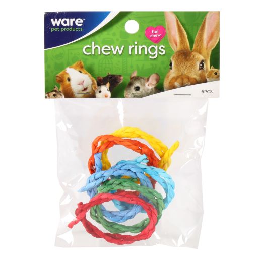 WARE COLORFUL CHEW RINGS, 6 PC.