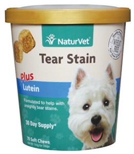 NaturVet Tear Stain Plus Lutein Soft Chew, 70 count