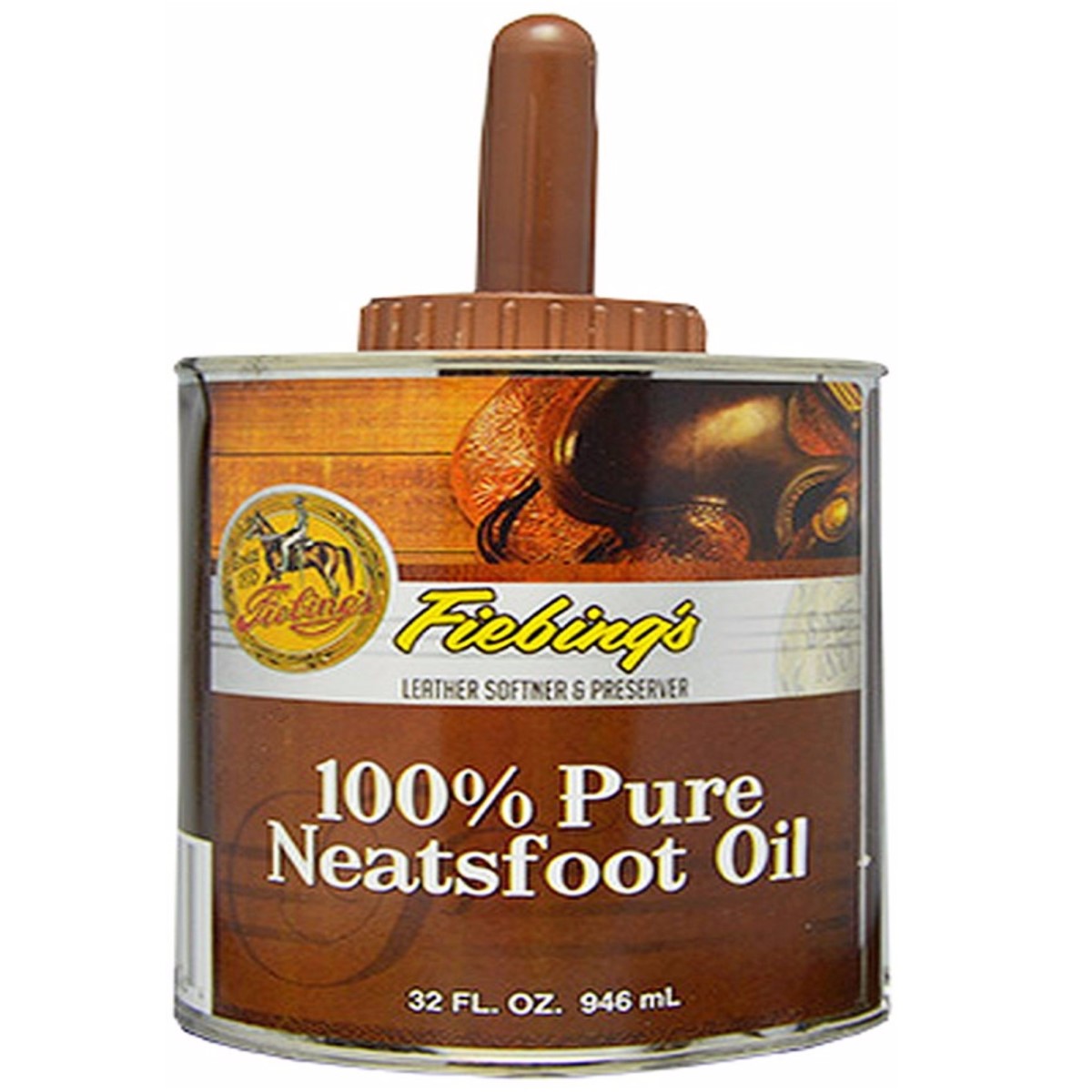 FIEBING'S 100% PURE NEATSFOOT OIL WITH APPLICATOR, 32 OZ.