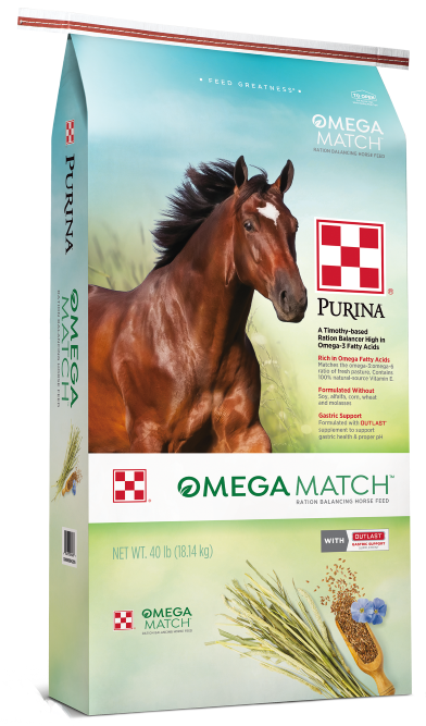 Purina Omega Match Ration Balancing Horse Feed, 40 lb.