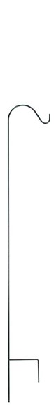 Single Shepherd Hook, Black, 48"