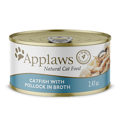 Applaws Natural Wet Cat Food Catfish with Pollock in Broth, 2.47 oz. Can