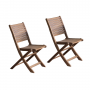 Eucalyptus Folding Bistro Chairs, Set of 2