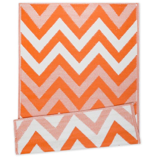 Ninamar Indoor/Outdoor Patio Rugs, 4 x 6', Orange Chevron