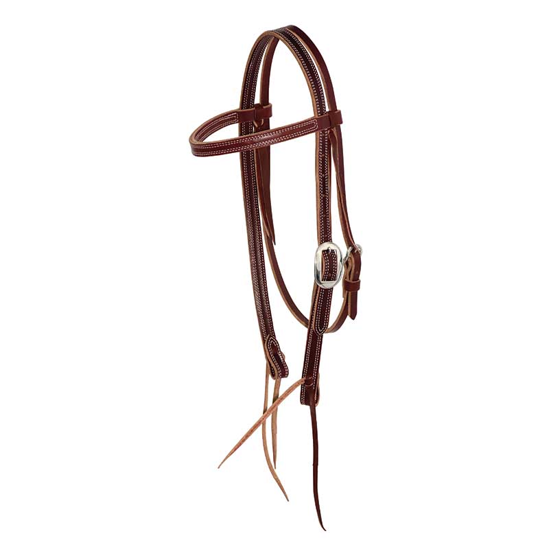 LATIGO LEATHER BROWBAND HEADSTALL- BURGUNDY, 3/4"