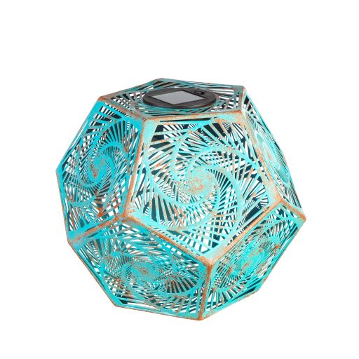 Solar Color Changing Metal Cut Out Lantern