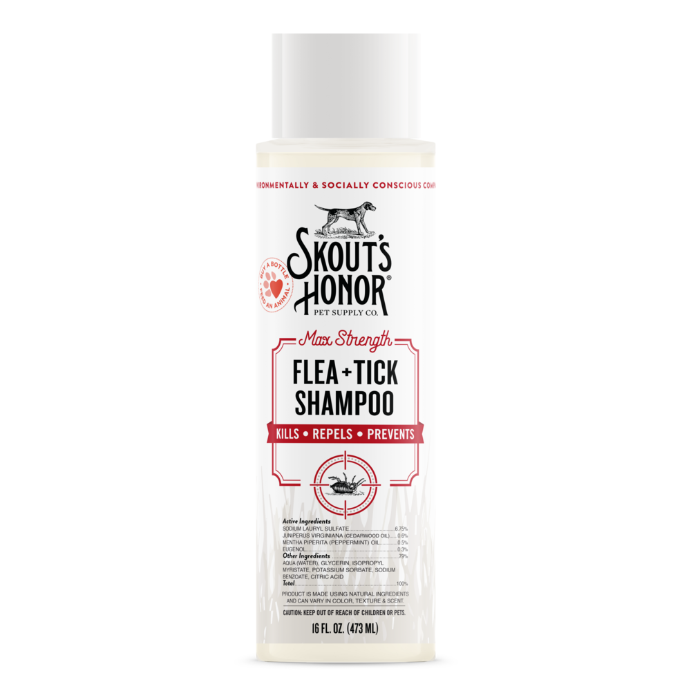 Skout's Honor Max Strenght Flea & Tick Shampoo, 16 oz.