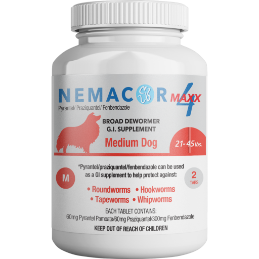 Nemacor Maxx 4 Broad Dewormer for 21-45 lb. Dogs, 2 ct.