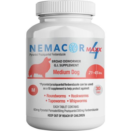 Nemacor Maxx 4 Broad Dewormers for Dogs 21-45 lb., 30 ct.