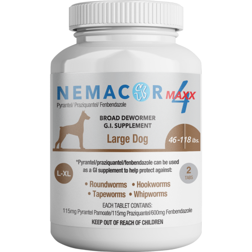 Nemacor Maxx 4 Broad Dewormer for 46-120 lb. Dogs, 2 ct.