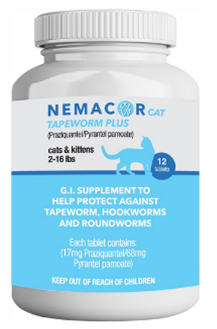Nemacor Maxx Cat Tapeworm Plus, 12 ct.
