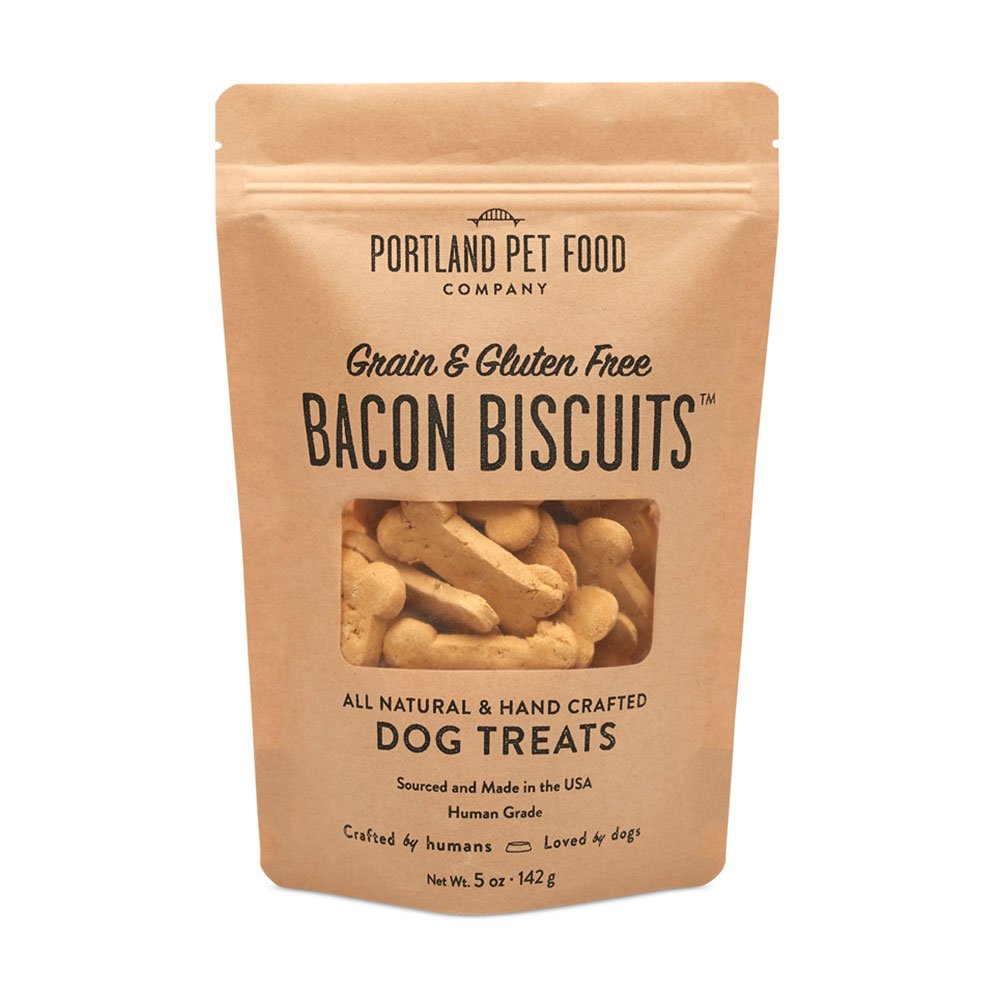 Portland Pet Food Grain and Gluten-Free Bacon Biscuits Dog Treat, 5 oz.